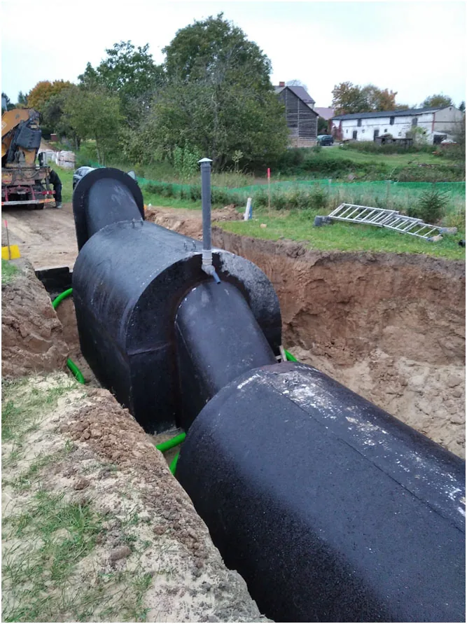 Montaż prefabrykowanych piwniczek betonowych w wykopie